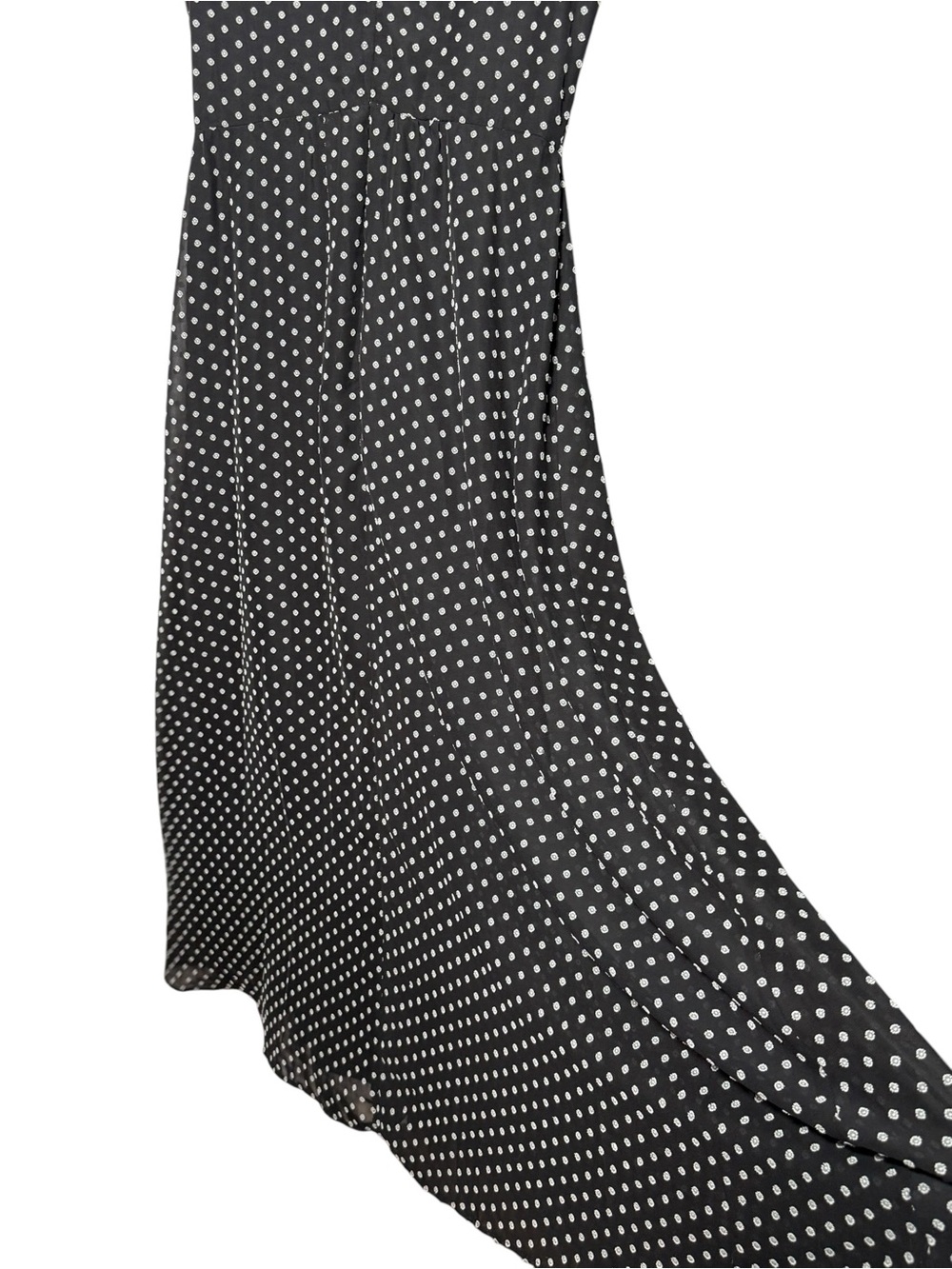 Eva Franco Dainty Floral Clipot Maxi Dress Size 10P Black White - Picture 6 of 10